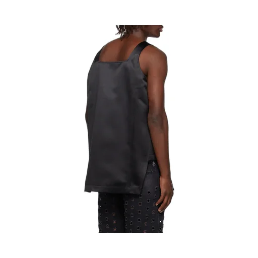 Square Collar Semi-Zipper Vest