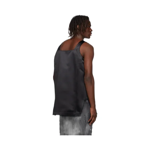 Square Collar Semi-Zipper Vest