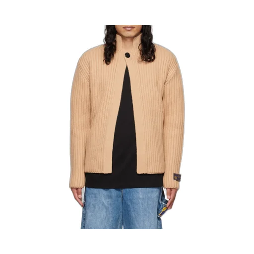 Logo Stand-Neck Cardigan Sweater