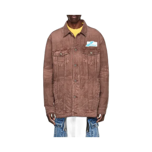 Logo Lapel Denim Coat