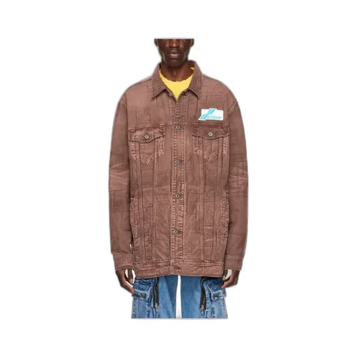 Logo Lapel Denim Coat