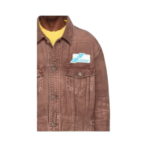Logo Lapel Denim Coat