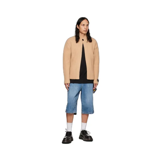 Logo Stand-Neck Cardigan Sweater