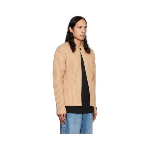 Logo Stand-Neck Cardigan Sweater
