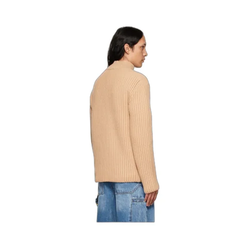 Logo Stand-Neck Cardigan Sweater
