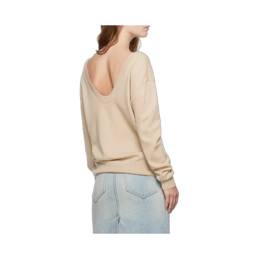 Deep V-Neck Long-Sleeved Sweater