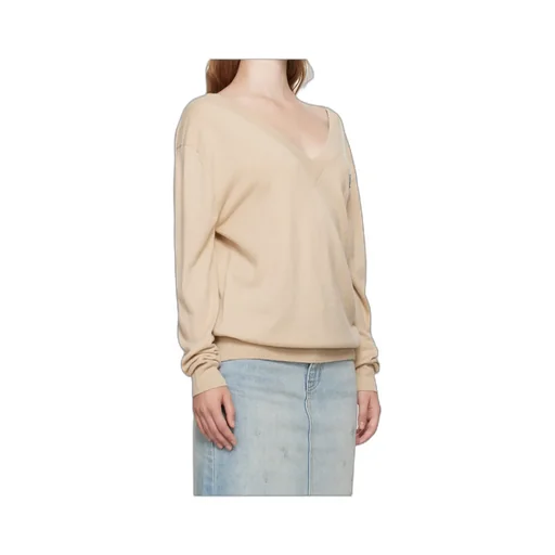 Deep V-Neck Long-Sleeved Sweater