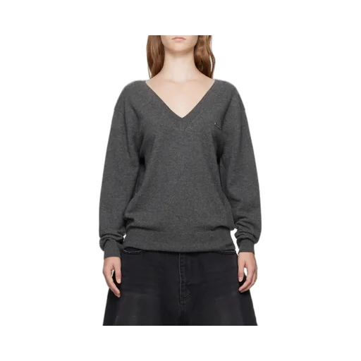 Long-Sleeved V-Neck Sweater