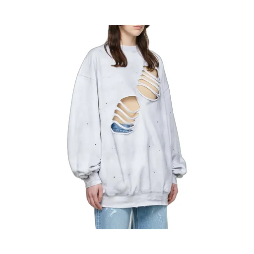 Distressed Cotton Hoodie