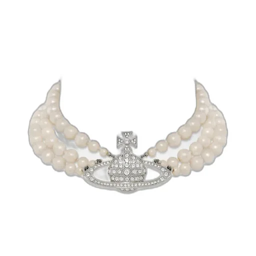 Three Rows Of Pearl Necklaces