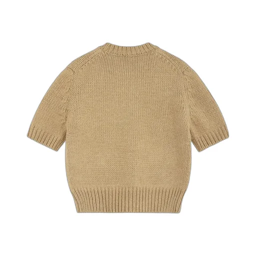 Round-Collar Short-Sleeve Sweater