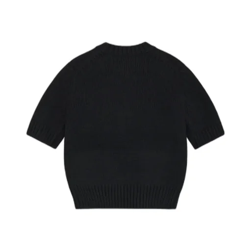 Round-Collar Short-Sleeve Sweater