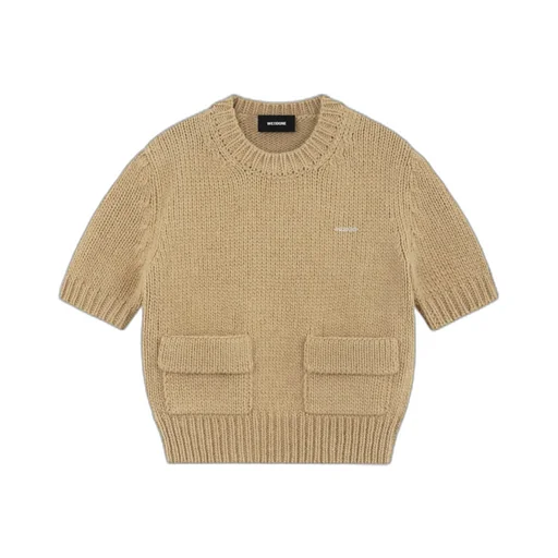 Round-Collar Short-Sleeve Sweater