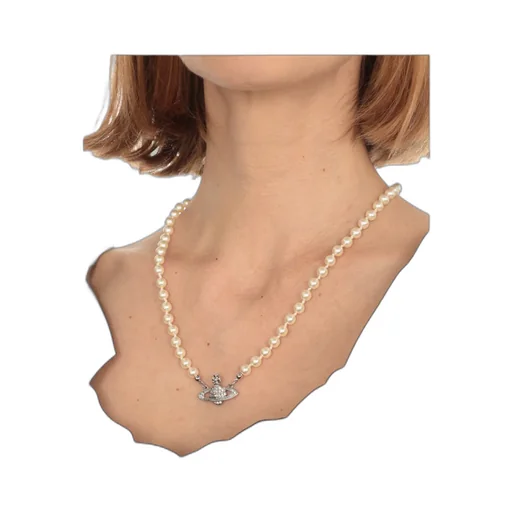 Saturn Pendant Beaded Necklace