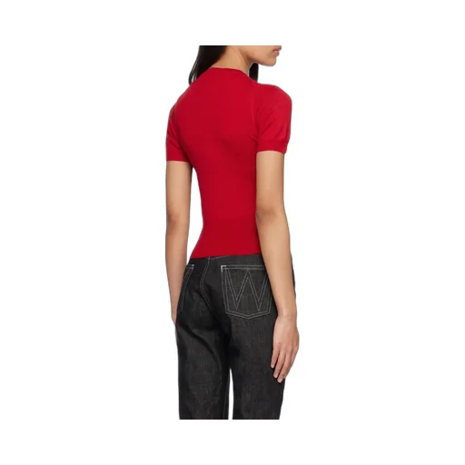Orb Embroidered Short-Sleeved Knitted Top