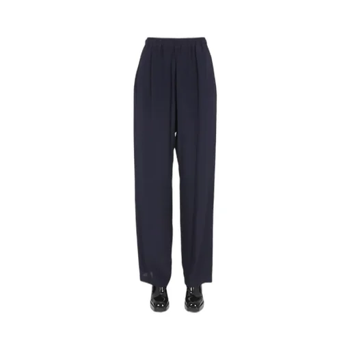 Elastic Waist Wide-Leg Trousers