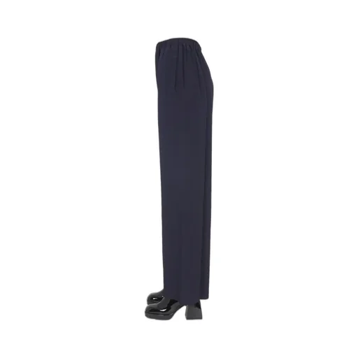 Elastic Waist Wide-Leg Trousers