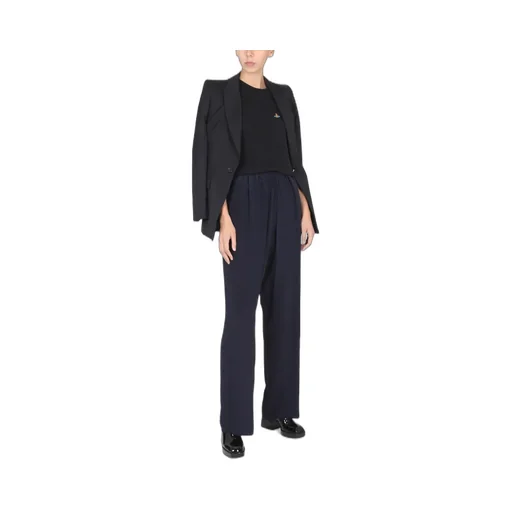 Elastic Waist Wide-Leg Trousers