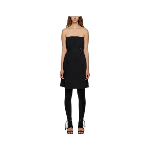 Strapless Belted Midi Dress