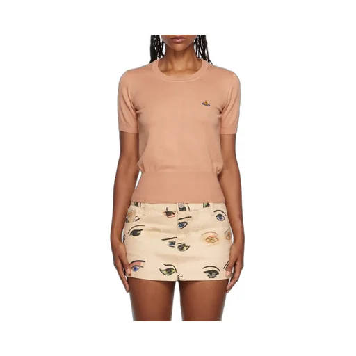 Orb-Embroidered Knitted Top