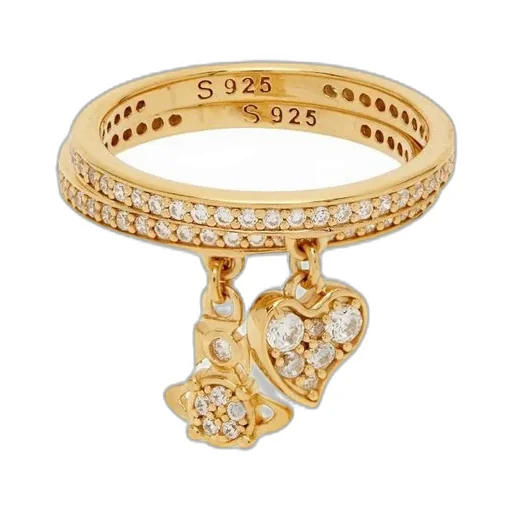 Heart-Shaped Pendant Ring