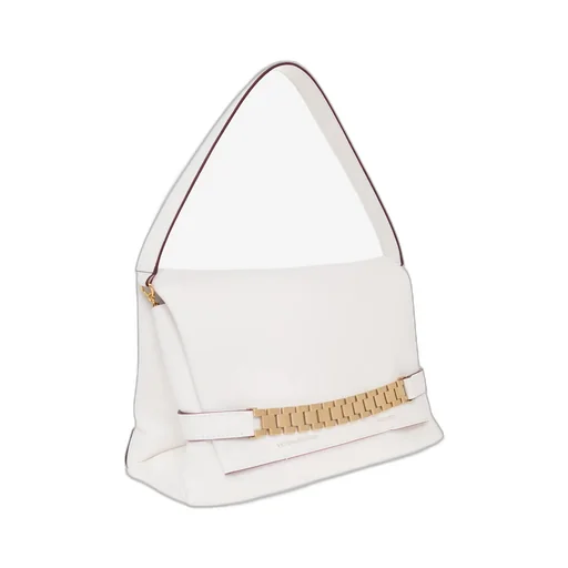 Chain-Detailed Foldover Top Shoulder Bag