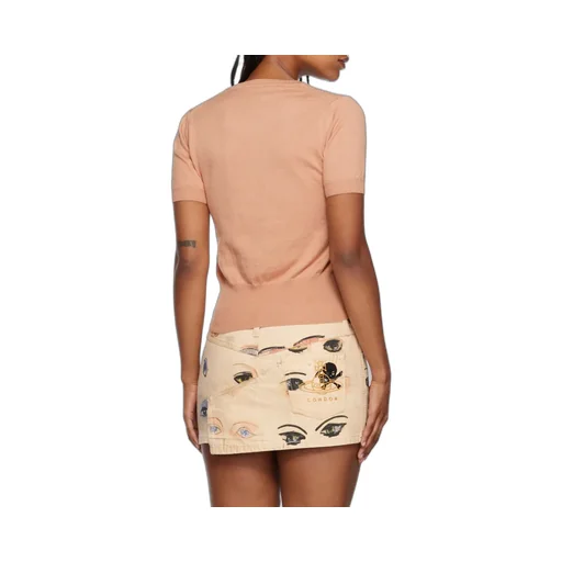 Orb-Embroidered Knitted Top