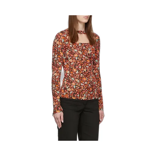 Flower Hollowed Out Long-Sleeved T-Shirt