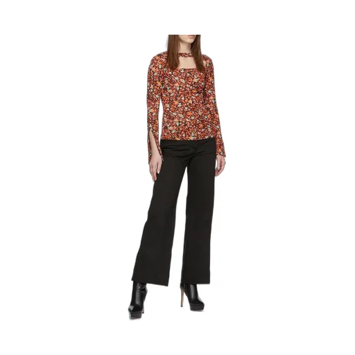 Flower Hollowed Out Long-Sleeved T-Shirt