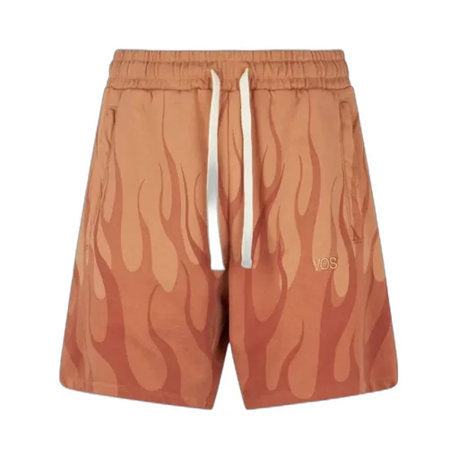Flame-Print Cotton Shorts