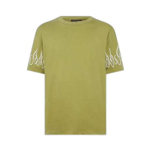 Flame-Embroidered Cotton T-Shirt