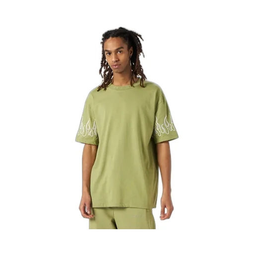 Flame-Embroidered Cotton T-Shirt