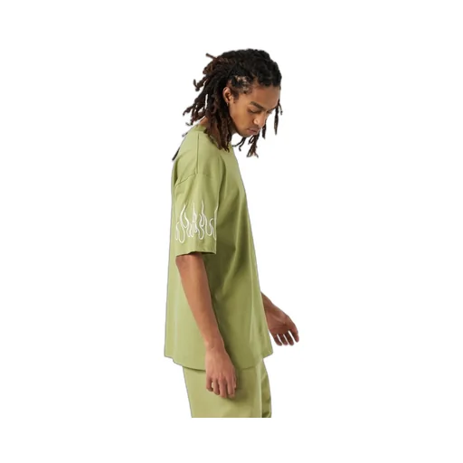 Flame-Embroidered Cotton T-Shirt