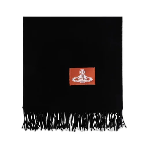 Logo-Patch Fringed Scarf