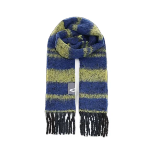 Logo Patch Fringed Scarf