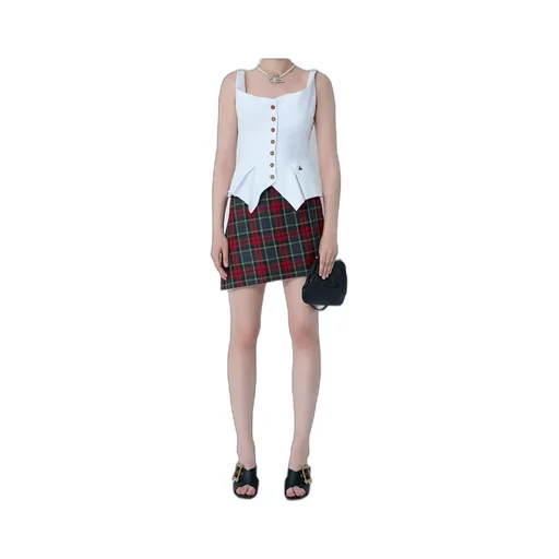 Square-Neck Button Down Top