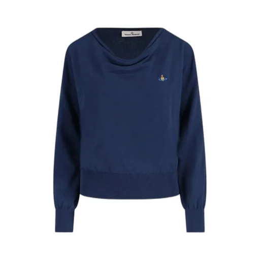 Logo Embroidered Boat Neck Jumper