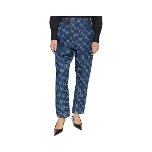 Monogram-Pattern Tapered Jeans
