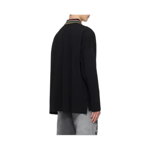 Logo Embroidered Long-Sleeved Polo Shirt