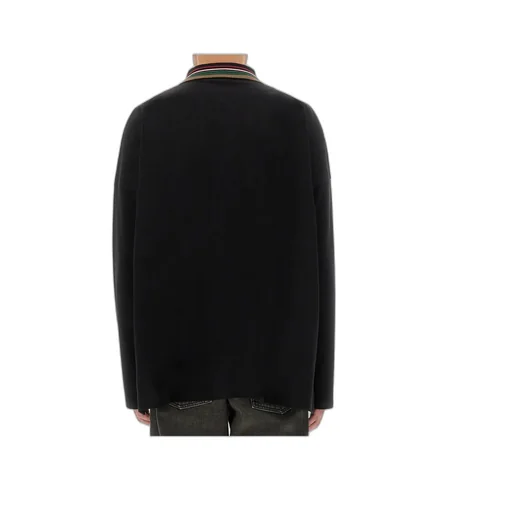 Logo Embroidered Long-Sleeved Polo Shirt