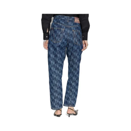 Monogram-Pattern Tapered Jeans