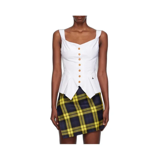 Square-Neck Button Down Top
