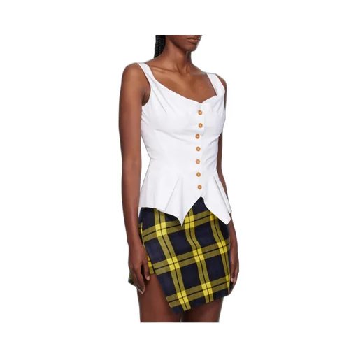 Square-Neck Button Down Top