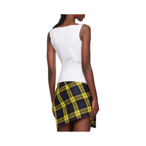 Square-Neck Button Down Top