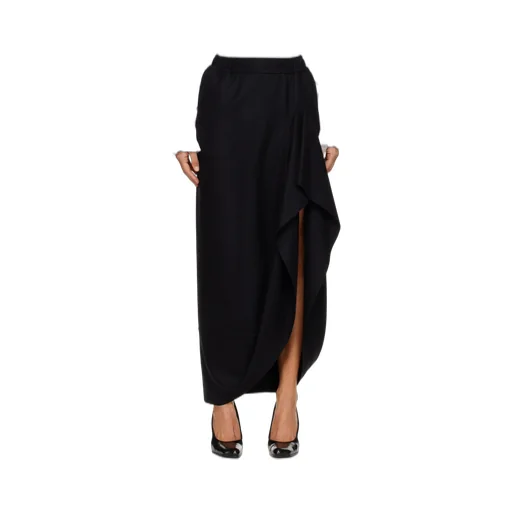 Ruffled Pocketed Asymmetrical Skirt