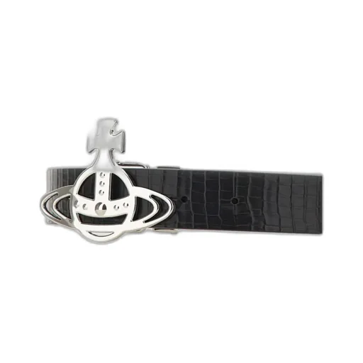 Orb-Buckle Leather Belt