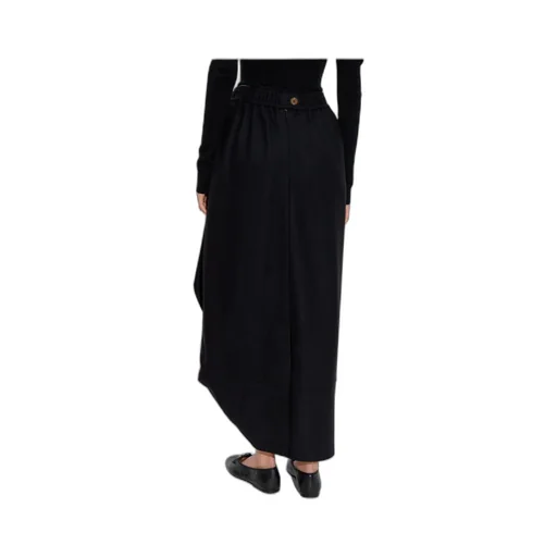 Ruffled Pocketed Asymmetrical Skirt