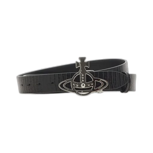 Orb-Buckle Leather Belt