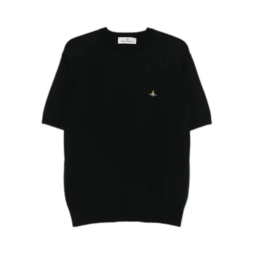 Logo-Embroidered Short-Sleeve Sweater
