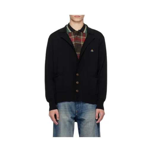Orb-Embroidered V-Neck Cardigan